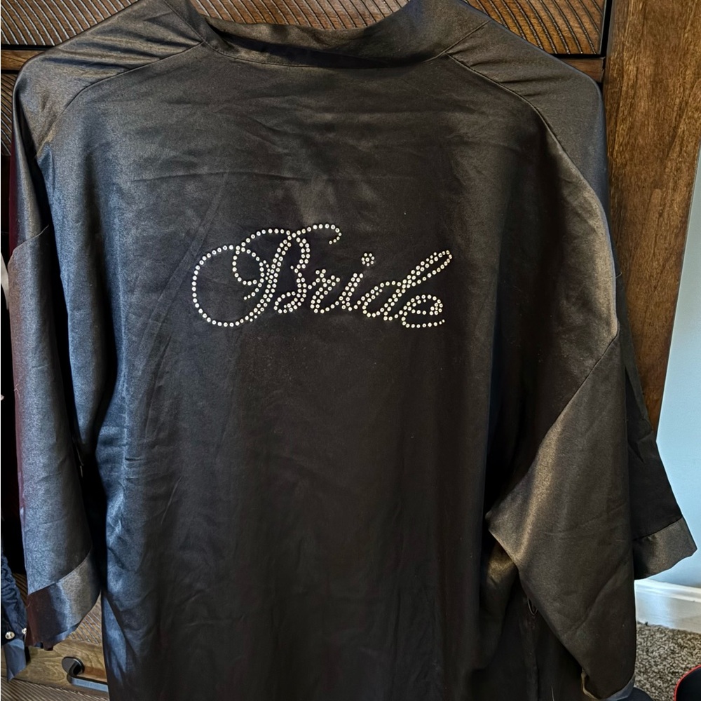 Victoria’s Secret Black Bride Satin Robe